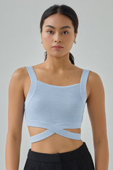 Hazelle Cross-Strap Knit Crop Top